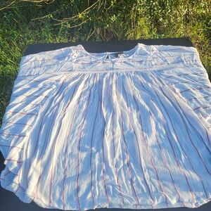 Women's Plus Size Lane Bryant Pancho Shirt New with Tags Size 22/24 Beige W Red